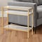 Homeroots 24" Brass And Clear Glass And Steel End Table With Two Shelves 544213 - alternate 1