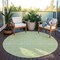 Homeroots 8' Artichoke Green Mint Green And Ivory Round Floral Washable Indoor Outdoor Area Rug 582316 - alternate 4