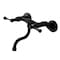Kingston Brass Double-Handle Wall Mount Bathroom Faucet, Matte Black KS2110BL - alternate 1