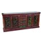 Homeroots 84in Brown Gray and Green Solid Wood Five Drawer Buffet Table with Four Doors 488607 - alternate 1