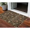 Homeroots 3' X 5' Black Brown And Red Floral Washable Indoor Outdoor Area Rug 603401 - alternate 1