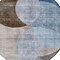 Homeroots 8' Denim Blue Brown And Beige Round Geometric Washable Indoor Outdoor Area Rug 604907 - alternate 3