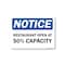 Signmission Public Safety, 10" Height, Peel And Stick Wall Graphic, 14" x 10", Restaurant Open 50% Capacity OS-NS-RD-1014-25460 - alternate 1