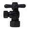 Westbrass Angle Stop, 5/8" OD x 3/8" OD, 1/4-Turn Cross Handle in Matte Black D105BX-62 - alternate 4