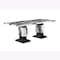 Homeroots 82" Black and White Faux Marble and Wood Double Pedestal Base Dining Table 564893 - alternate 4