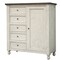 Homeroots 55" Gray and Ivory Solid Wood Five Drawer Gentlemans Chest 524570 - alternate 3