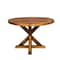 Homeroots 42" Brown Rounded Solid Wood Trestle Base Dining Table 518604 - alternate 1