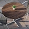 Flash Furniture 36" Round Outdoor Tabletop, Dark Brown, Seamless Surface Technology, 30"x30" Silver Cast IronxBase ST-RD36-WBR-T3030S-GG - alternate 3