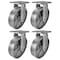 Hyw Products Heavy Duty Caster Set 8in Steel Wheels, 4 Rigid, 4PK 40-80R-A1-SS-4 - alternate 1