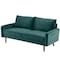 Homeroots Teal Contemporary Velvet Sofa with Side Pockets 473447 - alternate 1