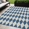 Homeroots 5' X 8' Navy Blue And Ivory Geometric Washable Indoor Outdoor Area Rug 577068 - alternate 1