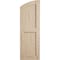 Ekena Millwork Pecky Cypress 2 Equal Flat Panel w/Elliptical Top Faux Wood Shutters, 12"W x 36"H (32" Low Side) SHUFPL12X36PCPR - alternate 3