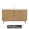 James Martin Vanities Laurent 60 in. Single Vanity, Light Natural Oak, w/ 3 CM Victorian Silver Silestone Top 545-V60S-LNO-FVSL - alternate 1