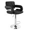 Elama Faux Leather Tufted Bar Stool in Black with Chrome Base and Adjustable Height ELM-749-BLK - alternate 1