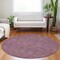Homeroots 8' Eggplant And Ivory Round Geometric Washable Indoor Outdoor Area Rug 602361 - alternate 4