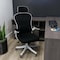 Elama High Back Adjustable Mesh and Fabric Office Chair in White and Black with Adjustable Head Rest ELM-F-931W - alternate 3