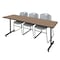 Regency Kobe T-Base Training Seminar Table W/ 2 Zeng Stack Chairs, 84 in W, 24 in L, Noble Oak MKTRCT8424NO44GY - alternate 1