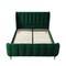Homeroots Hunter Green Solid Wood King Tufted Upholstered Velvet Bed Frame 544853 - alternate 2