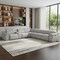 Homeroots Light Gray Italian Leather Power Reclining U Shaped Seven Piece Corner Sectional With Console 476592 - alternate 3