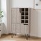Homeroots Light Gray Bar Cabinet with Two Door Panels 473307 - alternate 3