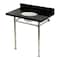 Kingston Brass 36-Inch Black Granite Console Sink with Stainless Steel Legs, 8-Inch, 3-Hole KVPK36228K86 - alternate 1
