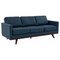 Leisuremod Chester Modern Leather Sofa with Birch Wood Base, Navy Blue CS83NBU-L - alternate 1