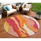 Homeroots 8' Blush Copper And Ivory Round Abstract Washable Indoor Outdoor Area Rug 600950 - alternate 1