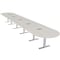 Skutchi Designs 22 Person Conference Table With Power Unit | 22' Racetrack Table | Harmony Series HAR-RAC-48X264-T-K458-ESIL - alternate 1