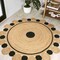 Jonathan Y Aurora Two-Tone Jute Hippy Circle Medallion Black/Natural 6 ft Round Area Rug RNF109A-6R - alternate 1