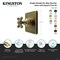 Kingston Brass Single-Handle Six-Way Diverter Valve with Square Trim Kit, Antique Brass KS4043BX - alternate 2