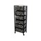 Homeroots Zebra Black and White Rolling Six Drawer Tower Organizer 468921 - alternate 1