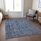 Homeroots 10' X 14' Blue And Black Damask Washable Indoor Outdoor Area Rug 605090 - alternate 2