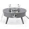 Leisuremod Walbrooke Outdoor Patio Aluminum Round Fire Pit Side Table with Lid and Fire Glass, Grey WGR-29-GL - alternate 3