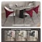 Leisuremod Sante Modern Leather Dining Arm Chair with Iron Legs in White/Bordouex, 4PK SC53WB4 - alternate 5
