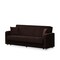 Homeroots 87" Dark Brown Chenille Convertible Futon Sleeper Sofa And Toss Pillows With Storage 607134 - alternate 4