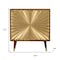 Homeroots 32in Chestnut and Gold Solid Wood Textured Door Accent Cabinet With Two Doors 654281 - alternate 3