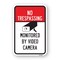 Signmission No Trespassing Monitored By Video Camera Sign, Heavy-Gauge Aluminum, 18" H, A-1824-24949 A-1824-24949 - alternate 1