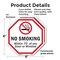 Signmission No Smoking Within 75' Of Any Door o, 6 inch X 6 inch, Plastic Sign, 2PK OC-P-2PACK-6-89 - alternate 3
