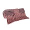 Homeroots 50" X 60" Pink Woven Cotton Striped Throw Blanket with Tassels and Embroidery 548936 - alternate 5