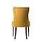 Homeroots Set of Two Tufted Yellow and Espresso Upholstered Velvet And Solid Wood Dining Side Chairs, 2PK 573300 - alternate 6