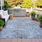 Homeroots 9' X 12' Blue And Taupe Abstract Washable Indoor Outdoor Area Rug 630529 - alternate 5