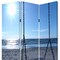 Homeroots 72" Blue Canvas Folding Three Panel Screen Room Divider 274756 - alternate 4