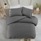 Homeroots Dark Slate Gray King Linen 220 Thread Count Washable Duvet Cover Set 529001 - alternate 2