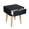 Homeroots 18" Black One Drawer Nightstand 489240 - alternate 1