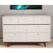 Homeroots 56" Brown and White Solid Wood Seven Drawer Double Dresser 524119 - alternate 1