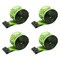 Mytee Products 4PK Winch Straps 4inx30ft Hi-Vis Safety Green Tie Down w/Flat Hooks WLL# 5400 lbs, 4PK WS430SGx4 - alternate 1