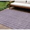Homeroots 8' X 10' Purple And Ivory Striped Washable Indoor Outdoor Area Rug 595892 - alternate 1