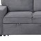 Homeroots 92" Light Gray Sleeper USB Sleeper Sofa And Toss Pillow With Black Legs 559221 - alternate 5