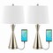 Jonathan Y Colton 26" Classic French Country Iron LED Table Lamp with USB Charging Port, Nickel, 2PK JYL4046A-SET2 - alternate 4