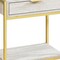 Homeroots 24" Gold And Beige Wood And Metal End Table With Drawer And Shelf 333229 - alternate 3